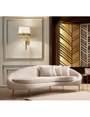 Canapea Moderna cu 3 Locuri Eses Right - Beige 255 X 120 X 85 - 1