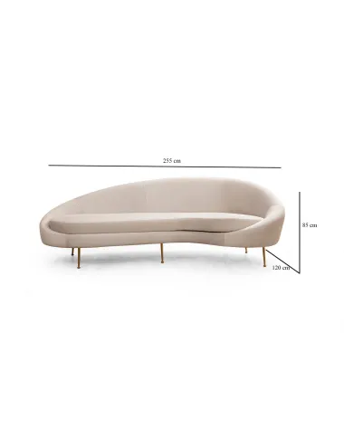 Canapea Moderna cu 3 Locuri Eses Right - Beige 255 X 120 X 85  - 6
