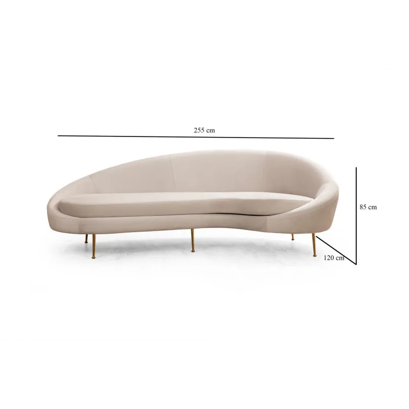 Canapea Moderna cu 3 Locuri Eses Right - Beige 255 X 120 X 85  - 6