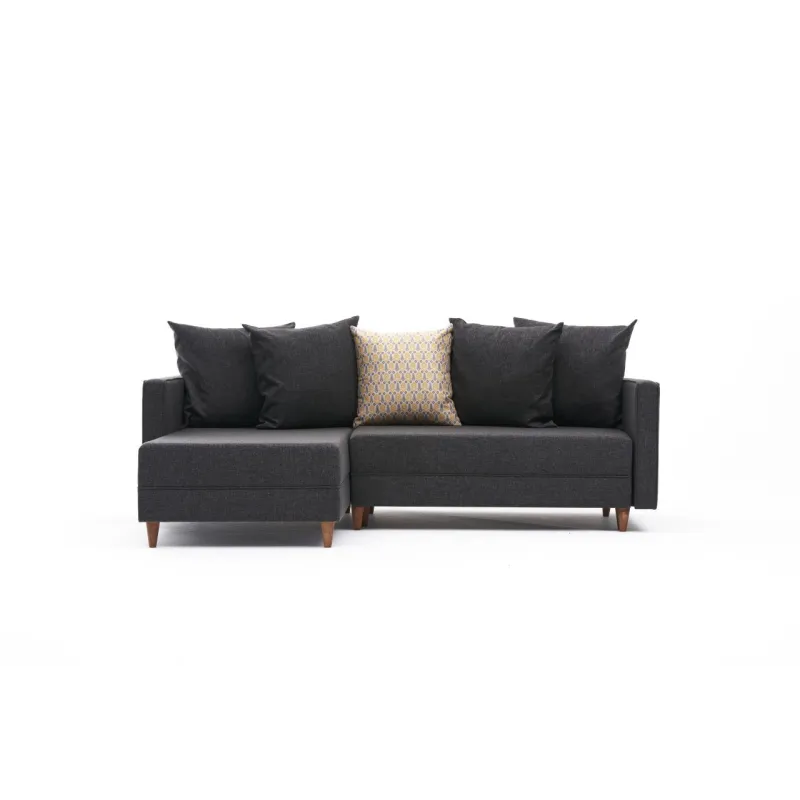 Canapea Tip Coltar Tapitat Aydam Left - Anthracite  - 5