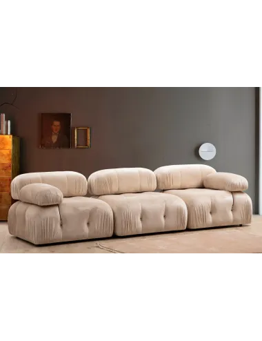 Canapea cu 3 Locuri Bubble 3 Seater ( L1-O1-1R) - Velvet 288 X 95 X 75  - 1