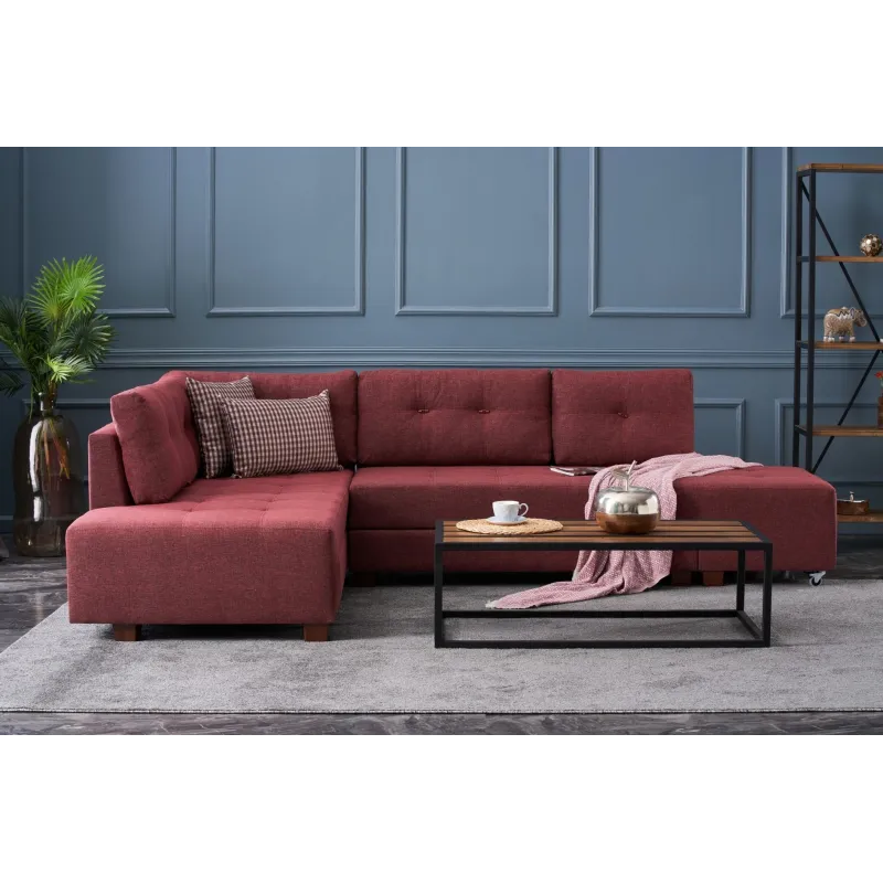 Canapea Tip Coltar Manama Corner Sofa Bed Left - Claret Red  - 1