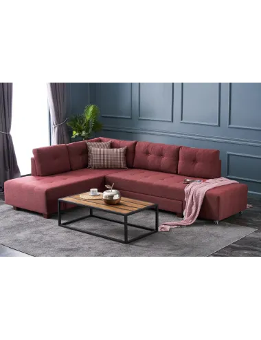 Canapea Tip Coltar Manama Corner Sofa Bed Left - Claret Red - 2