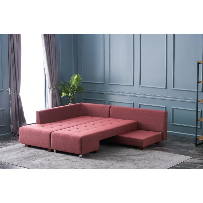 Canapea Tip Coltar Manama Corner Sofa Bed Left - Claret Red  - 3