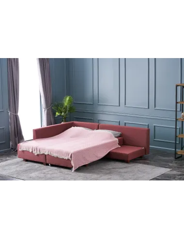 Canapea Tip Coltar Manama Corner Sofa Bed Left - Claret Red  - 5