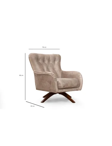 Fotoliu Modern Tapitat Siesta Armchair - Cream  - 5