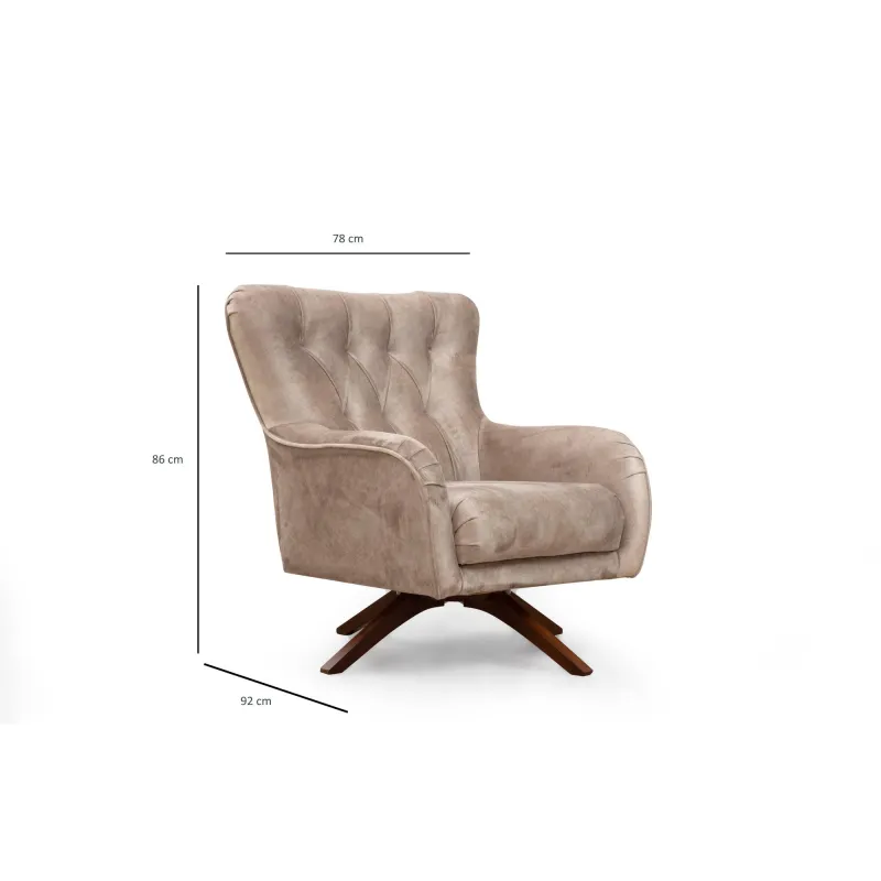 Fotoliu Modern Tapitat Siesta Armchair - Cream  - 5