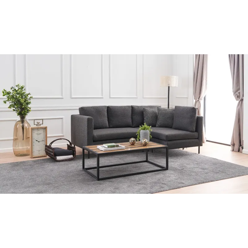 Canapea Tip Coltar cu Tetiere Mino - Anthracite  - 2