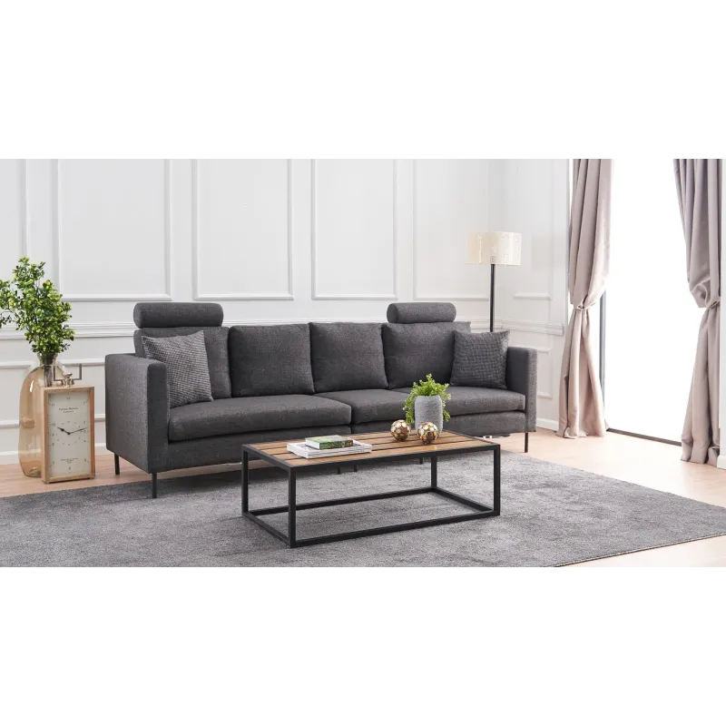 Canapea Tip Coltar cu Tetiere Mino - Anthracite  - 3