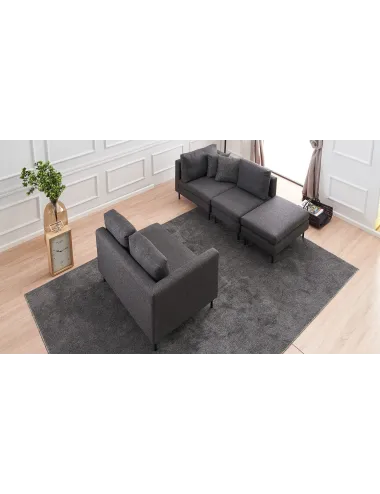 Canapea Tip Coltar cu Tetiere Mino - Anthracite  - 4
