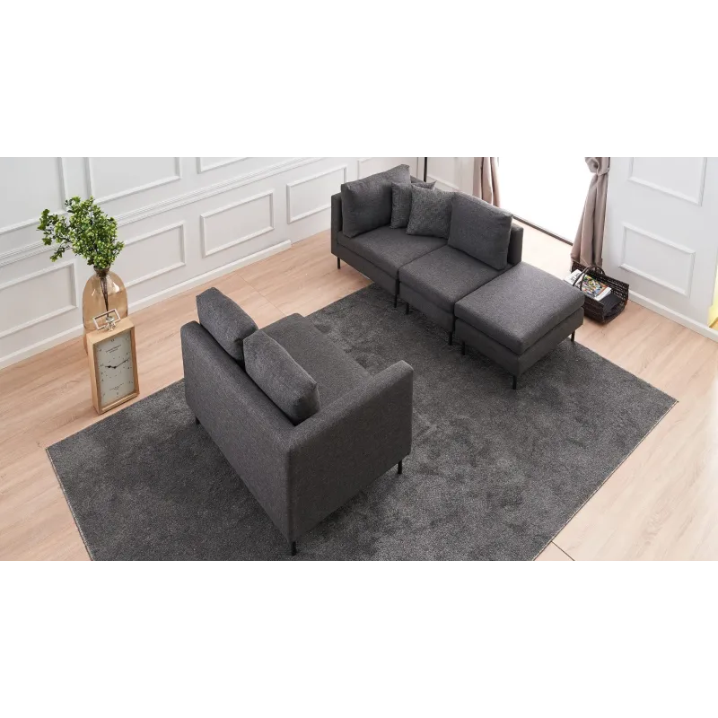 Canapea Tip Coltar cu Tetiere Mino - Anthracite  - 4