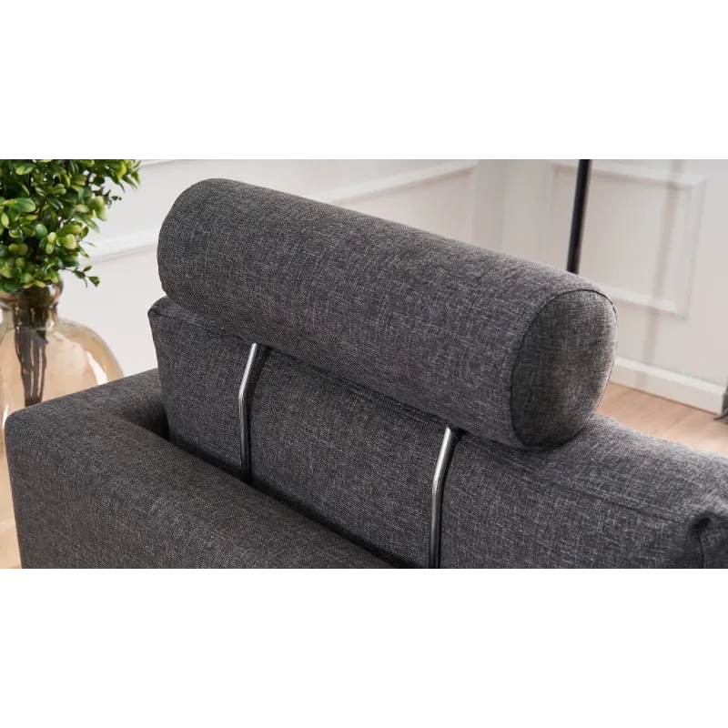 Canapea Tip Coltar cu Tetiere Mino - Anthracite  - 5