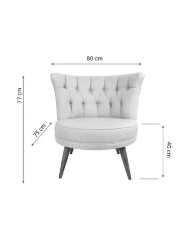 Fotoliu Tapitat Richland - Cream 80 X 77 X 75  - 3