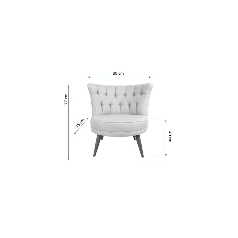 Fotoliu Tapitat Richland - Cream 80 X 77 X 75  - 3