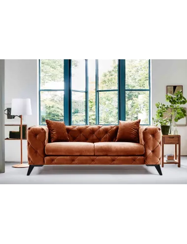 Canapea CHESTERFIELD Como - Orange cu 2 Locuri 197 X 73 X 90 - 1