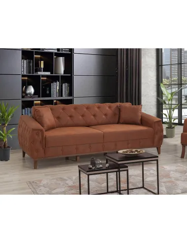 Canapea cu 3 Locuri CHESTERFIELD Marta - Brown - 1