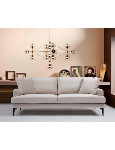 Canapea cu 3 Locuri Papira 3 Seater - Beige 205 X 90 X 88 - 1