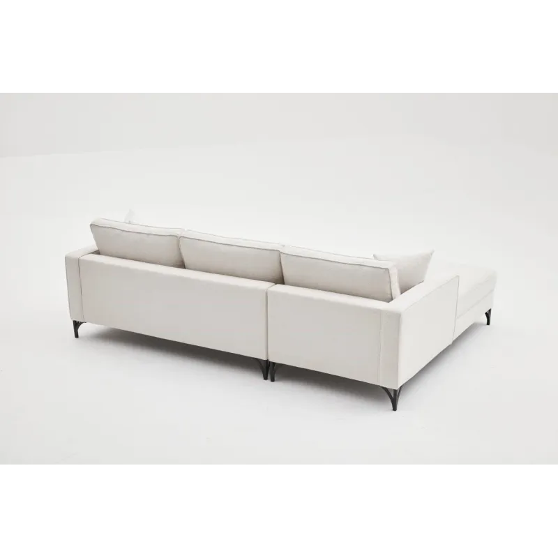 Canapea Tip Coltar Tapitat Berlin Left - Cream, Black 258 X 83 X 181  - 4