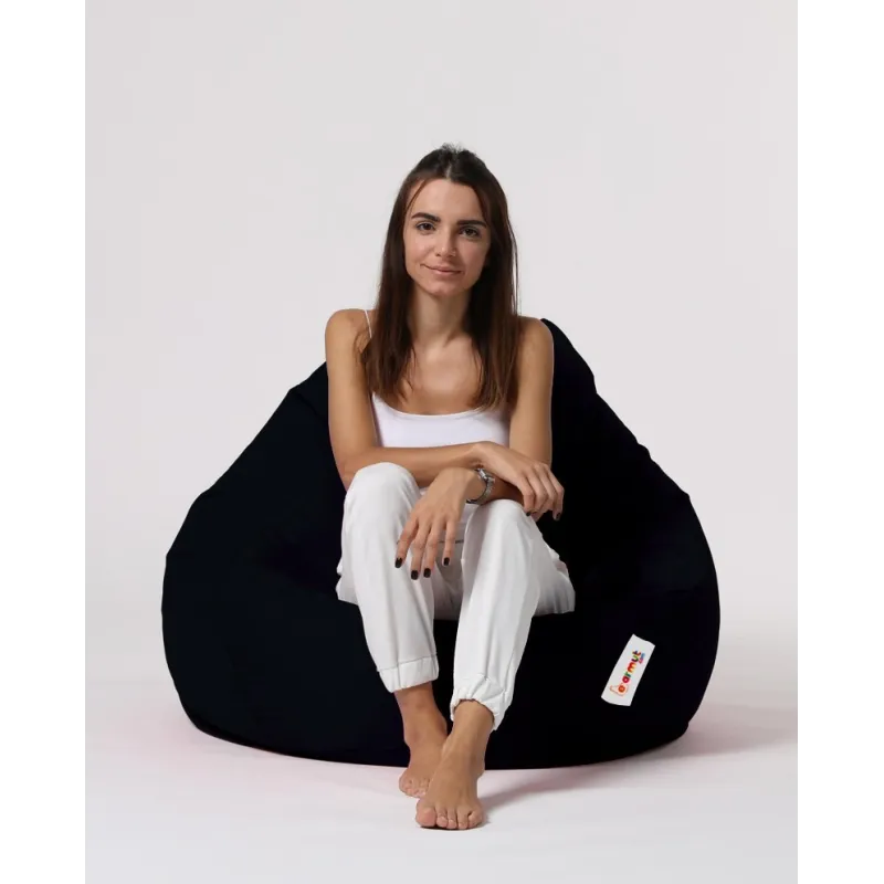 Fotoliu Puf Bean Bag Premium XXL - Black v2  - 6