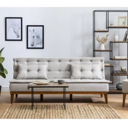 Canapea Tapitata 3 Locuri Fuoco - Cream 180 X 78 X 80 - 1