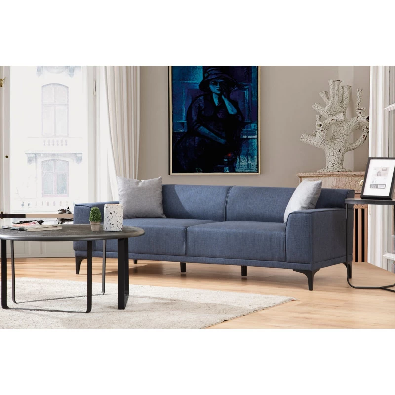 Canapea Tapitata cu 3 Locuri Petra - Blue 212 X 86 X 69  - 1