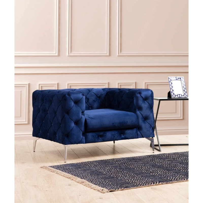 Fotoliu XL CHESTERFIELD Como - Navy Blue 108 X 70 X 90  - 1