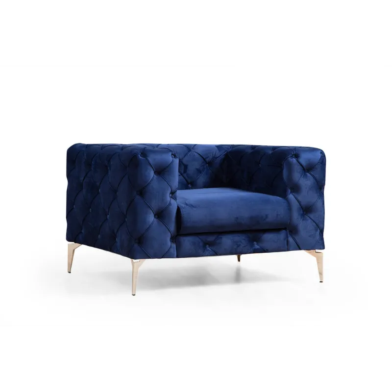 Fotoliu XL CHESTERFIELD Como - Navy Blue 108 X 70 X 90  - 2