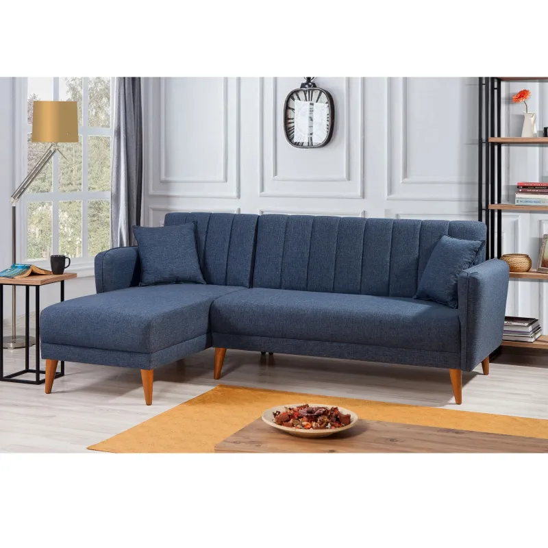 Canapea Tip Coltar Tapitat Aqua Corner Left - Dark Blue  - 1
