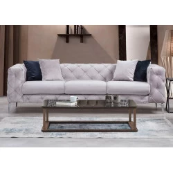 Canapea CHESTERFIELD Como - Light Grey cu 3 Locuri 237 X 73 X 90  - 1