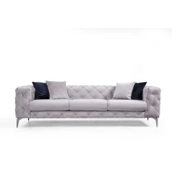 Canapea CHESTERFIELD Como - Light Grey cu 3 Locuri 237 X 73 X 90  - 2