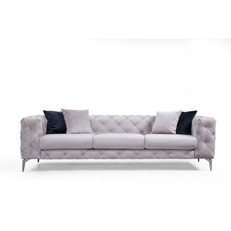 Canapea CHESTERFIELD Como - Light Grey cu 3 Locuri 237 X 73 X 90  - 2