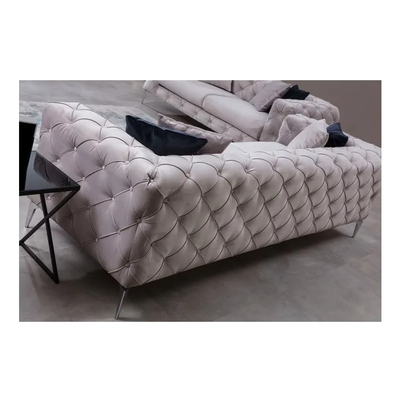 Canapea CHESTERFIELD Como - Light Grey cu 3 Locuri 237 X 73 X 90  - 4