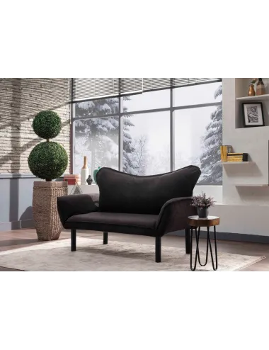 Canapea cu 2 Locuri Chatto - Black 140 X 70 X 65 - 1