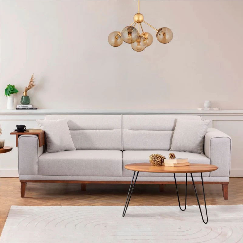 Canapea Tapitata cu 3 Locuri Lionesi - Cream 223 X 82 X 94  - 1