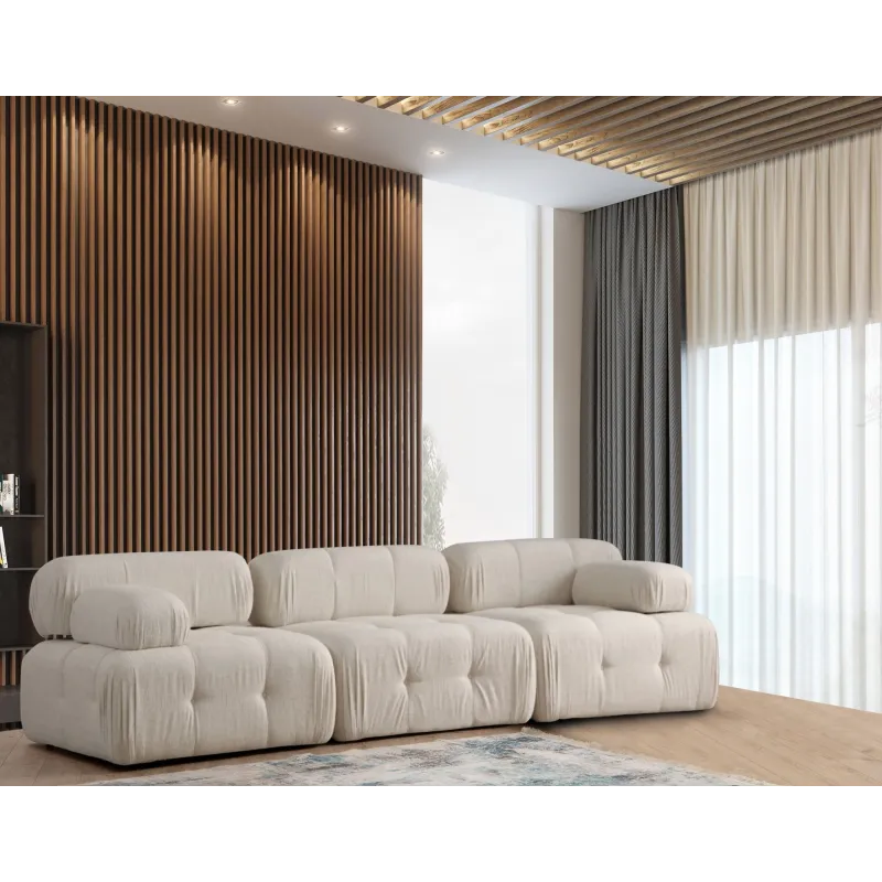 Canapea cu 3 Locuri Doblo 3 Seater ( L1-O1-1R) - Cream Bouclette  - 1