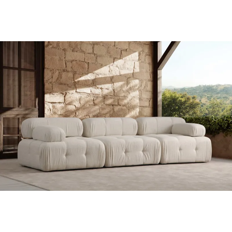Canapea cu 3 Locuri Doblo 3 Seater ( L1-O1-1R) - Cream Bouclette  - 2