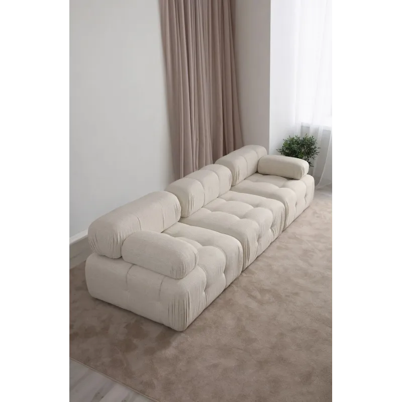 Canapea cu 3 Locuri Doblo 3 Seater ( L1-O1-1R) - Cream Bouclette  - 3