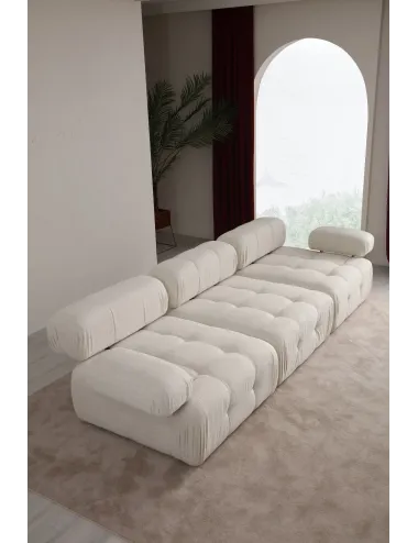 Canapea cu 3 Locuri Doblo 3 Seater ( L1-O1-1R) - Cream Bouclette  - 4