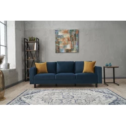 Canapea Tapitata cu 3 Locuri Kale Velvet - Oil Green 222 X 83 X 91 - 2