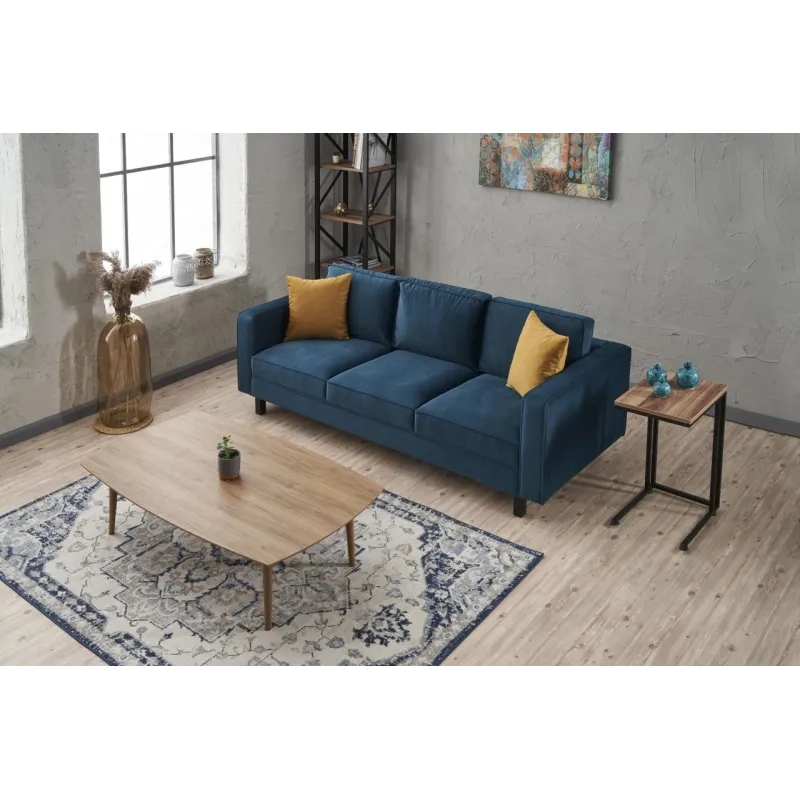 Canapea Tapitata cu 3 Locuri Kale Velvet - Oil Green 222 X 83 X 91  - 4