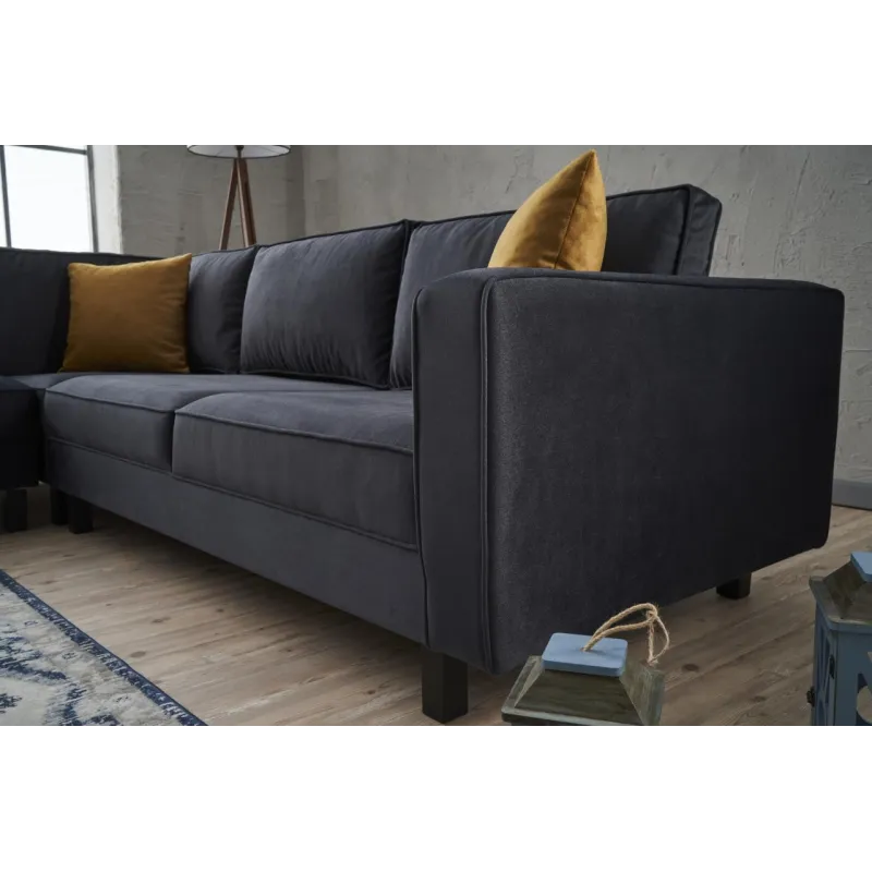 Canapea Tip Coltar Tapitat Kale Velvet - Anthracite 258 X 83 X 258  - 3