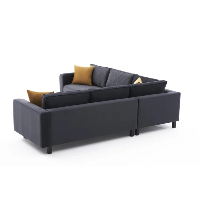 Canapea Tip Coltar Tapitat Kale Velvet - Anthracite 258 X 83 X 258  - 6