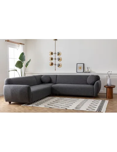 Canapea Tip Coltar Tapitat Eddy Corner 2 (3L-C-3R) - Dark Grey  - 1