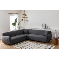 Canapea Tip Coltar Tapitat Eddy Corner 2 (3L-C-3R) - Dark Grey  - 2