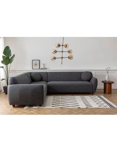 Canapea Tip Coltar Tapitat Eddy Corner 2 (3L-C-3R) - Dark Grey  - 3
