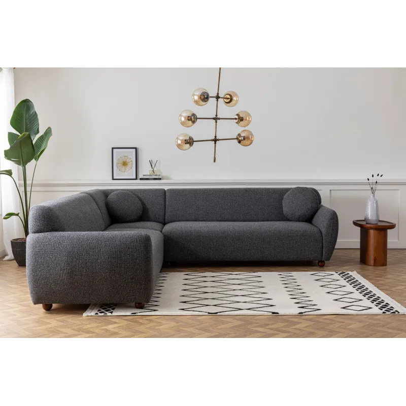 Canapea Tip Coltar Tapitat Eddy Corner 2 (3L-C-3R) - Dark Grey  - 3