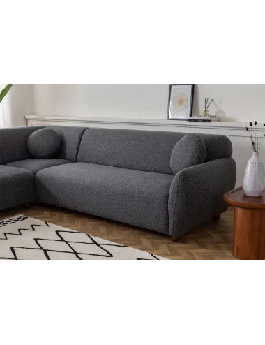Canapea Tip Coltar Tapitat Eddy Corner 2 (3L-C-3R) - Dark Grey  - 4