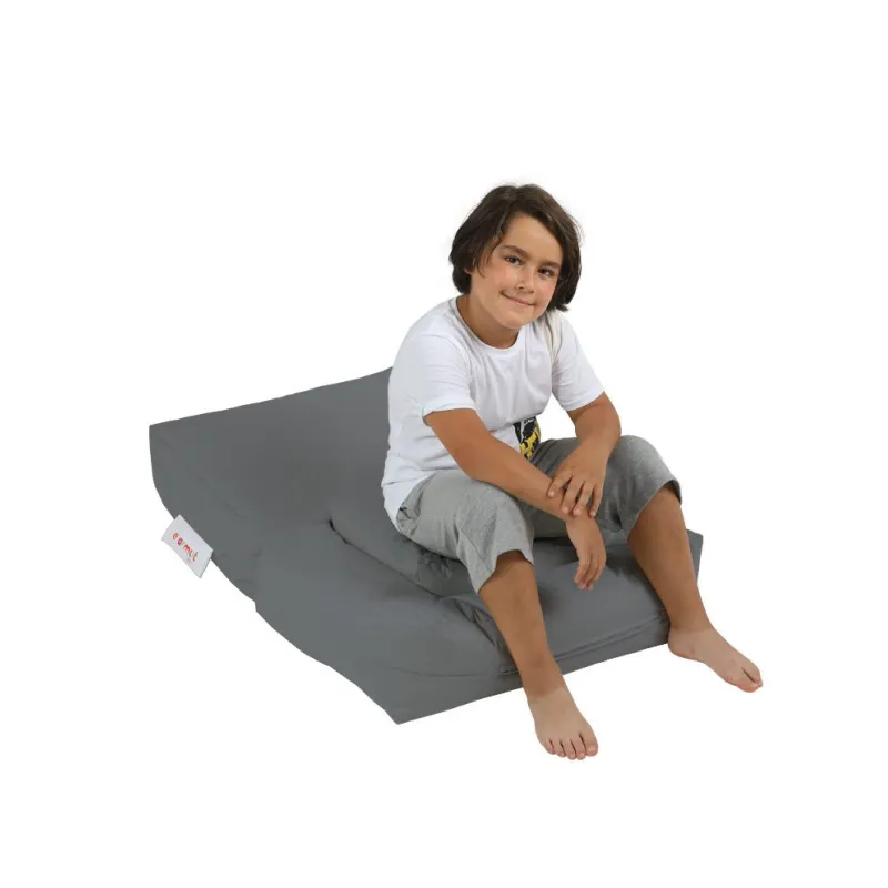 Fotoliu Puf Bean Bag cu Taburet Puf Kids Single Seat Pouffe - Fume  - 4