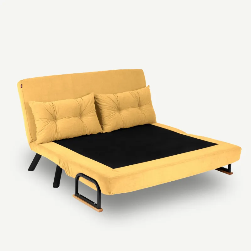 Canapea Extensibila cu 3 Locuri Sando 2-Seater - Mustard  - 3