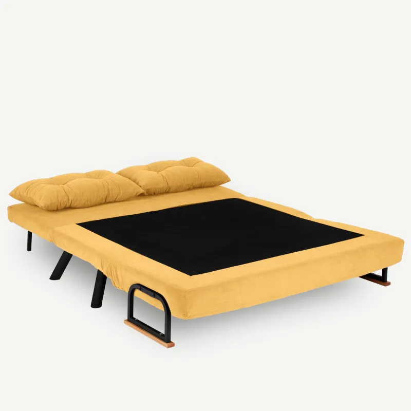 Canapea Extensibila cu 3 Locuri Sando 2-Seater - Mustard  - 4